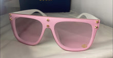 Load image into Gallery viewer, PINK &amp; WHITE STUDDED FASHION SUNGLASSES
