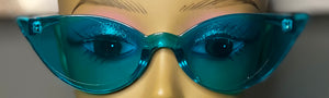 TEAL OVAL CAT-EYE SHADES