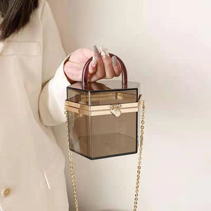 HEXAGONAL ACRYLIC BOXY CLUTCH BAG