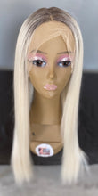 將圖片載入圖庫檢視器 26” PLATINUM SYNTHETIC HUMAN HAIR BLEND STRAIGHT LACE FRONT WIG
