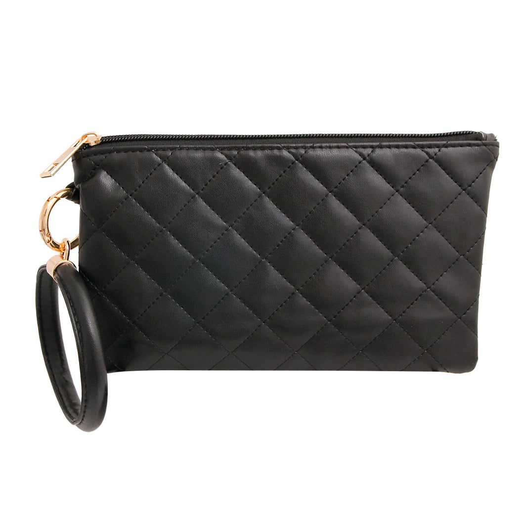 Quilted Black Bangle Wristlet