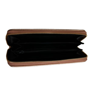 Rose Gold Rhinestone Zipper Wallet