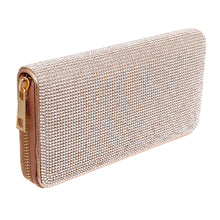 將圖片載入圖庫檢視器 Rose Gold Rhinestone Zipper Wallet
