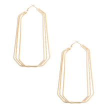 將圖片載入圖庫檢視器 TRIPLE LINED ELONGATED HOOP EARRINGS
