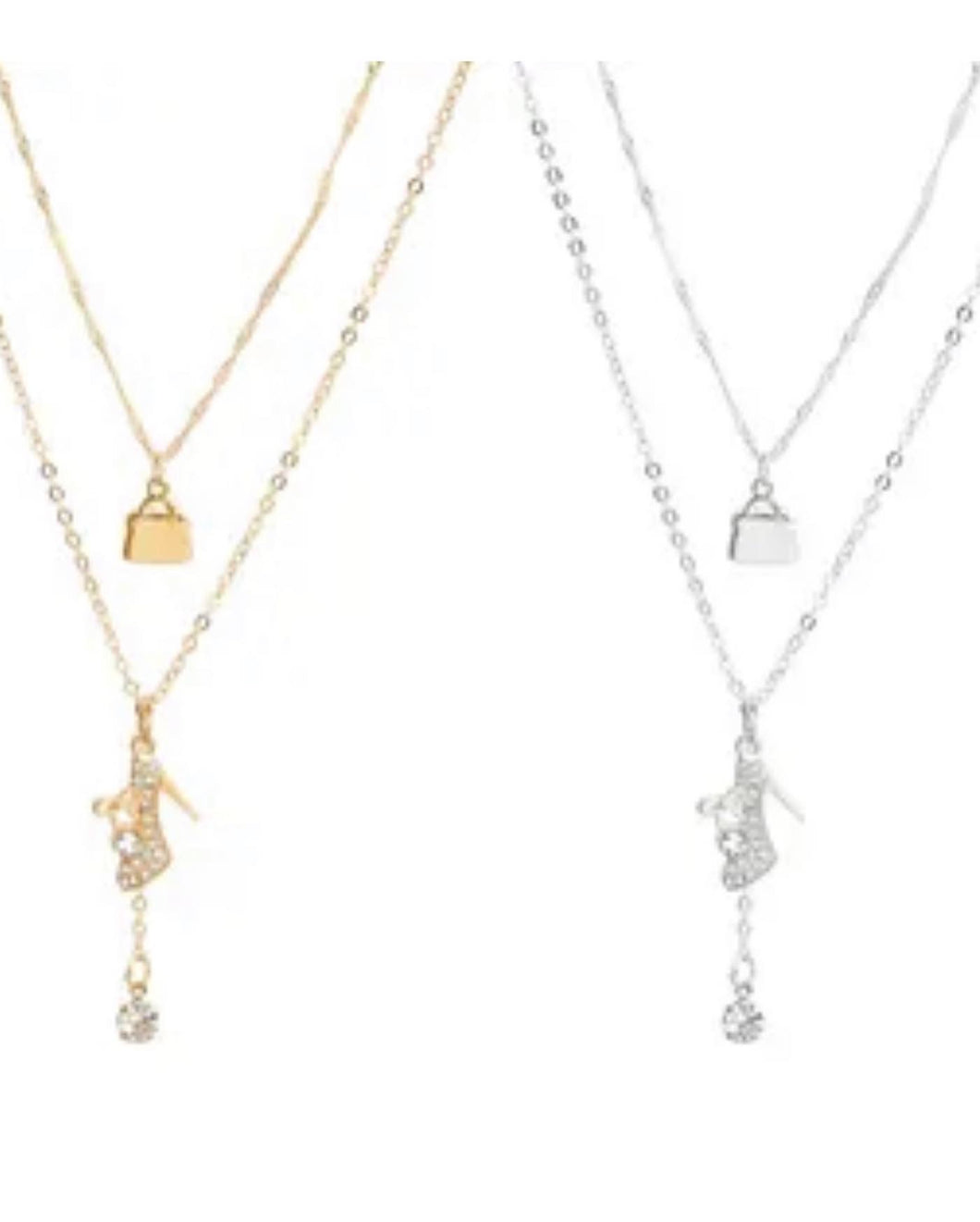 Double Layered Pendant Necklaces