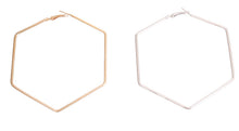 將圖片載入圖庫檢視器 Hypo Allergenic Metal Hexagon Hoops
