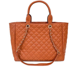 Leather Quilted Tote Set