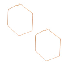 Load image into Gallery viewer, Hypo Allergenic Metal Hexagon Hoops
