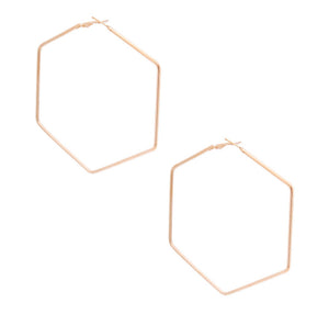 Hypo Allergenic Metal Hexagon Hoops