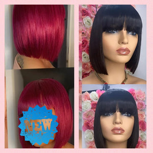 Silky Bob 10” Wigs with Bangs